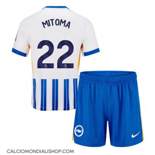 Maglie da calcio Brighton Kaoru Mitoma #22 Prima Maglia Bambino 2024-25 Manica Corta (+ Pantaloni corti)